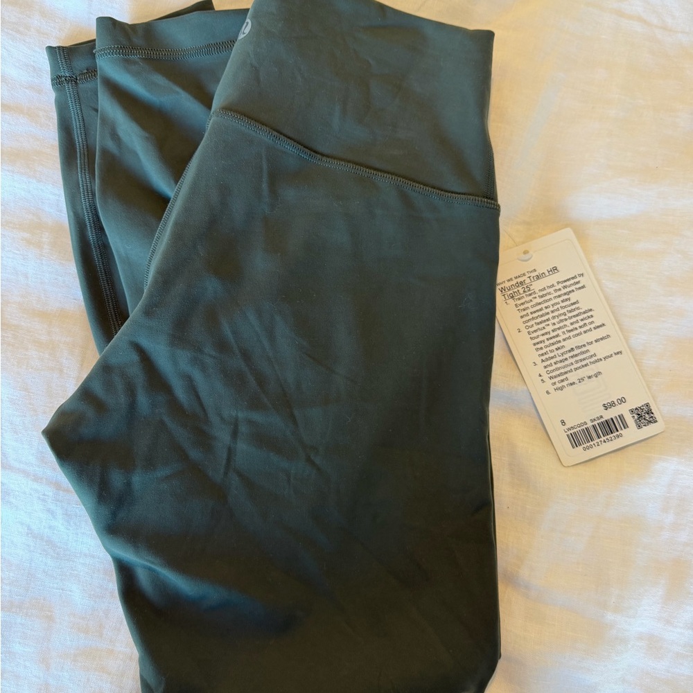 lululemon wunder train legging smoked spruce green size 8